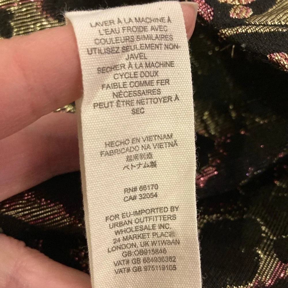 Free People Metallic Fit and Flare Jacquard Floral Dress Medium